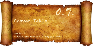 Oravan Tekla névjegykártya